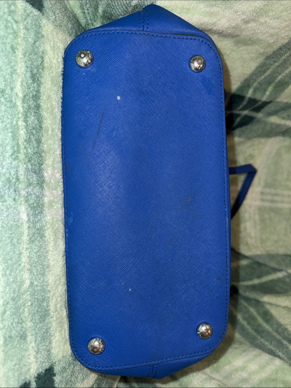 Michael Kors Cobalt Blue Saffiano Tote with MK Charm